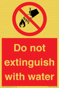 Do not extinguish with water